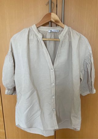 Blusa Zara lino beige