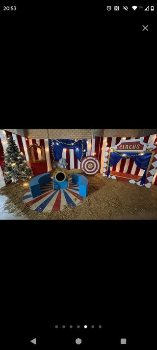 Decorado profesional de circo más Photocall 