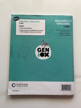 Libro Biología y Geología 4º ESO. Oxford, Geniox