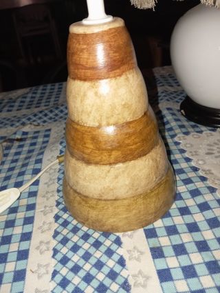 Lampara de mesa - Madera - Beige