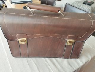 Maletín piel marrón vintage