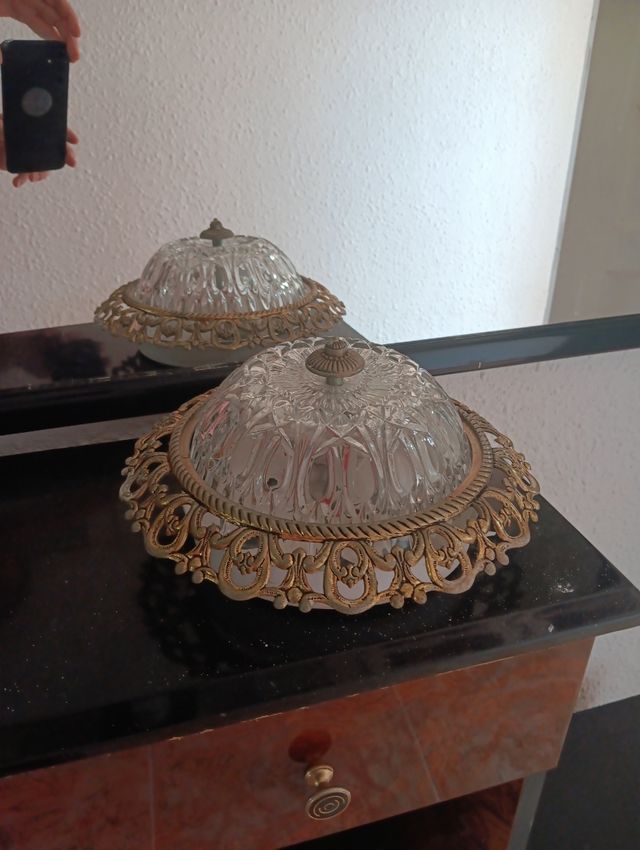 Lámpara techo vintage dorada