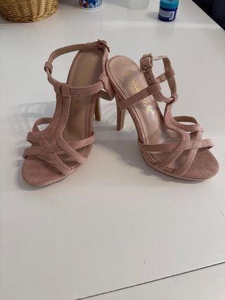 Sandalias tacón Alegra rosa talla 36  tacon de 12