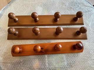 Perchas Pared - Madera - 3uds