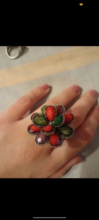 Anillo flor multicolor