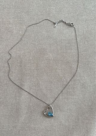 Collar plata corazón azul