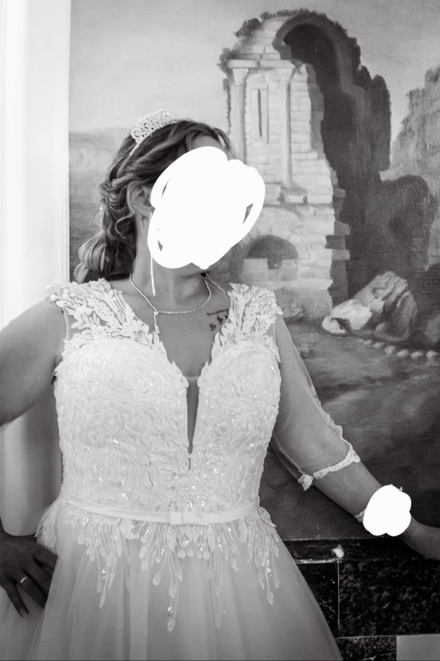 Vestido novia y  precioso velo de 3 metros largo