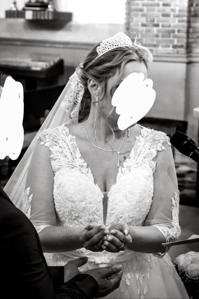 Vestido novia y  precioso velo de 3 metros largo