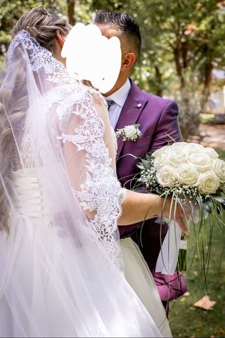 Vestido novia y  precioso velo de 3 metros largo 