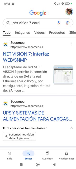 Tarjeta Socomec Net Vision 7
