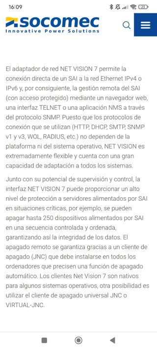 Tarjeta Socomec Net Vision 7
