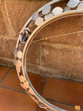Marco espejo metal plata - 22cm
