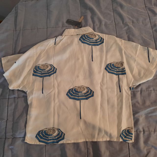 Camisa blanca estampada - playa