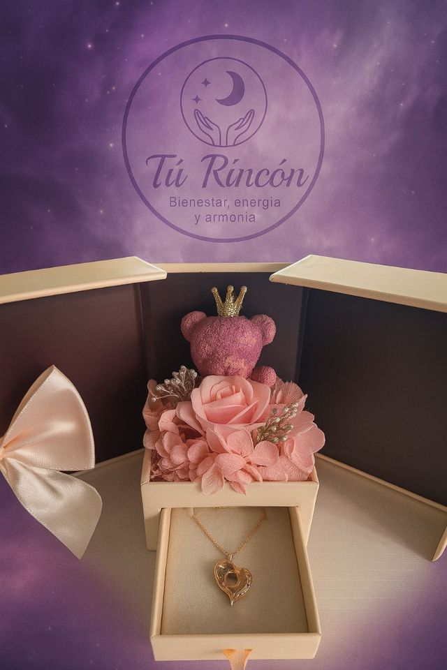 Joyero con oso y colgante 💖