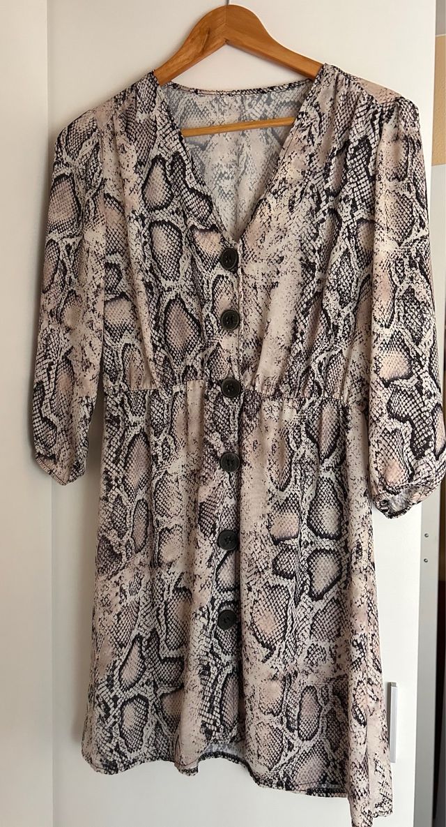 Vestido serpiente beige-marrón