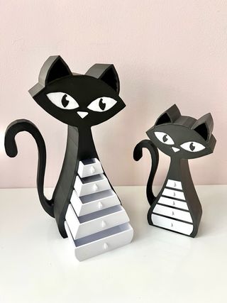 Gatto decorativo con cassettini grande