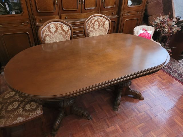 Mesa comedor madera + 6 sillas