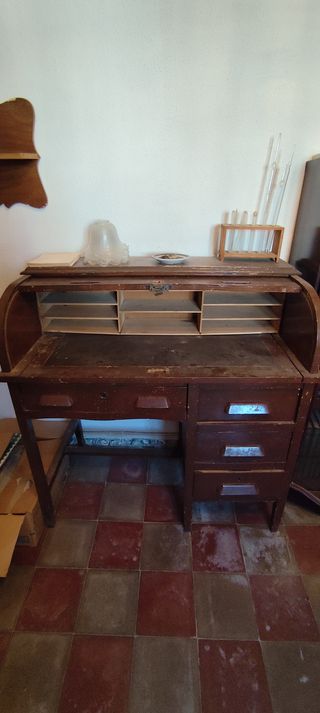 Escritorio antiguo enrollable años 40/60