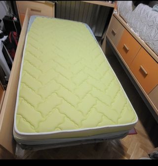 Cama nido 90cm + cajones - beige/naranja