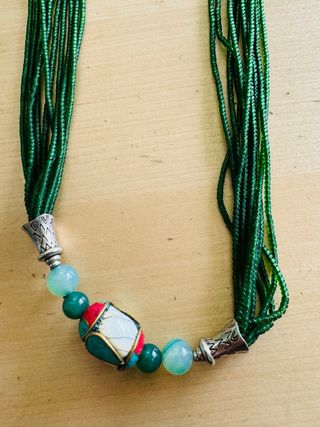Collar Jade Nepalí - Verde Multicolor
