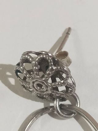 Pendientes largos plata y rojos