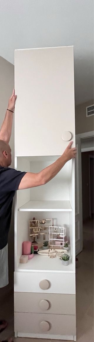 Armario almacenaje juvenil blanco beige