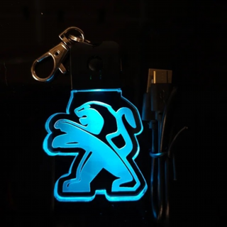 Llavero LED Peugeot Logo - Multicolor