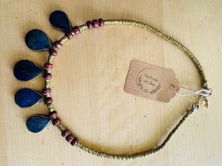 Collar Lapislazuli - Dorado
