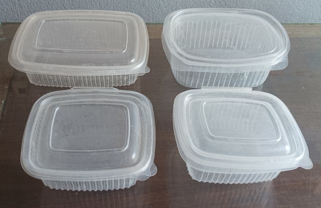 4 Tuppers plásticos reutilizables