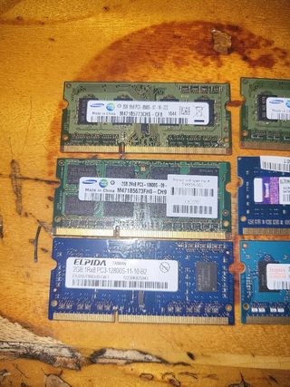 6x Memorias RAM DDR3 2GB - Usadas