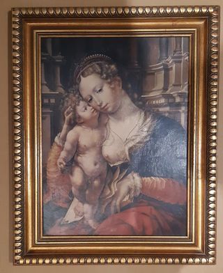 Cuadro Virgen Niño - Marco dorado