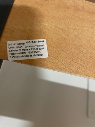 Somier Lamas Gris - Metal y Madera