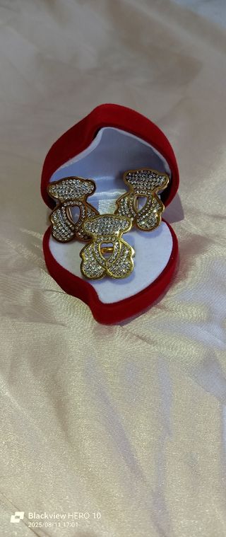 Anillos y pendientes osito - Dorado