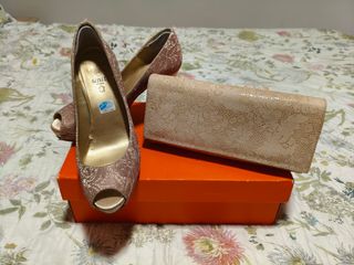 Zapatos y bolso fiesta beige Unit nº38