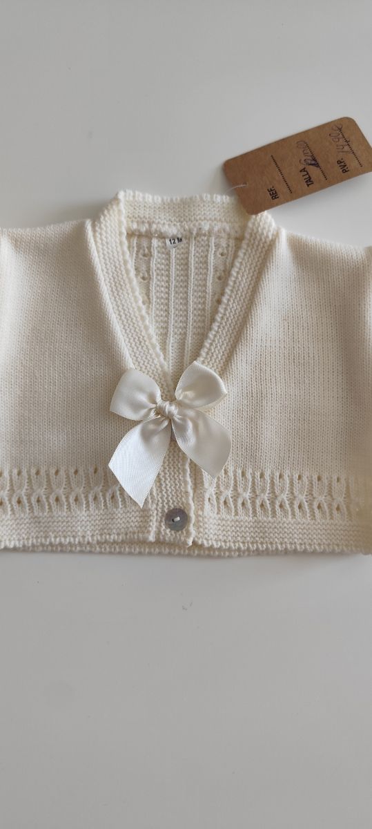 Chaqueta bebé punto, beige