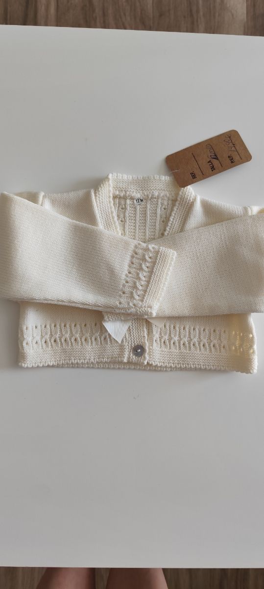 Chaqueta bebé punto, beige