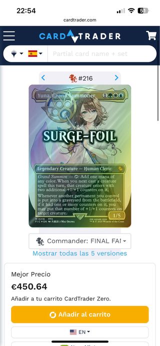 Cartas MTG Final Fantasy. SURGE FOIL