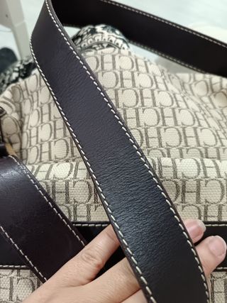 Bolso Carolina Herrera beige y marrón