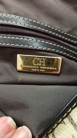 Bolso Carolina Herrera beige y marrón