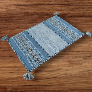 150x90 CM KILIM azzurro Lavabile in Lavatrice