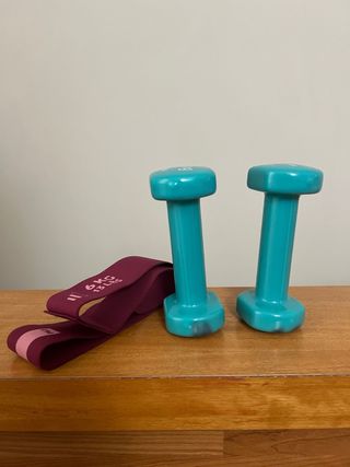 Pack pesas 2kg + cinta elástica