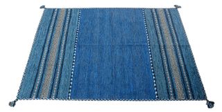 230x160 CM KILIM blu Lavabile in Lavatrice