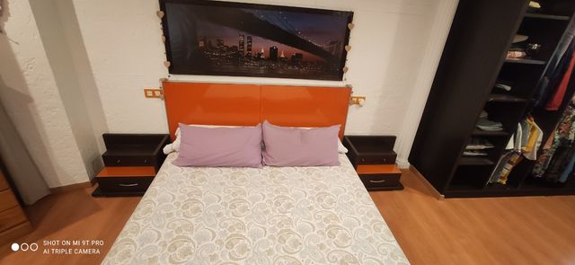 Dormitorio matrimonio - Vengué y naranja