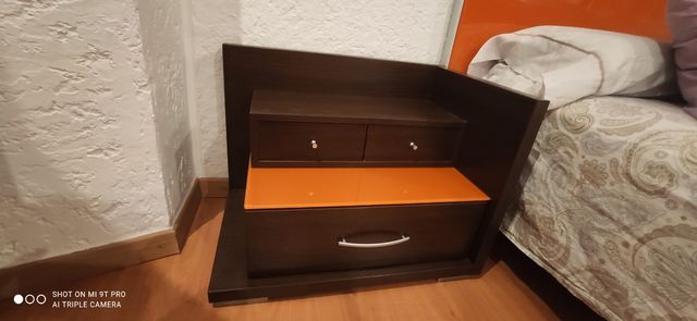 Dormitorio matrimonio - Vengué y naranja