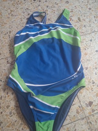Bañador Safa horta niña azul-verde