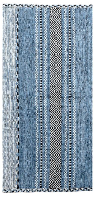 230x160 CM KILIM Azzurro Lavabile in Lavatrice