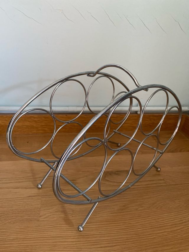 Estante para botellas - Metal plateado