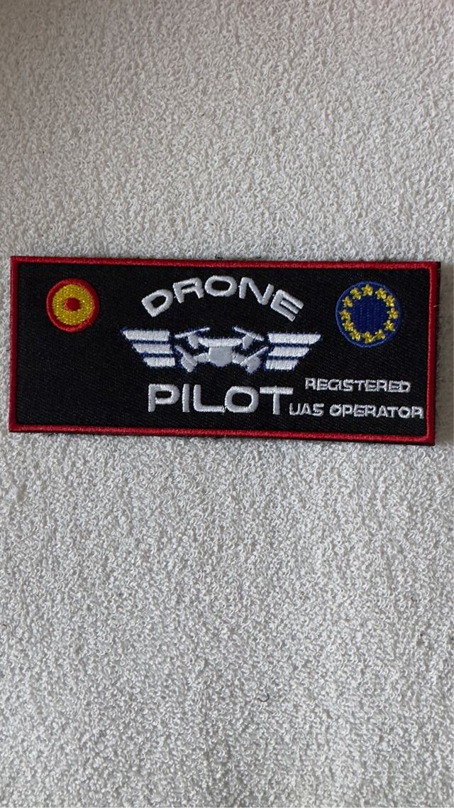 Parche bordado piloto dron UE