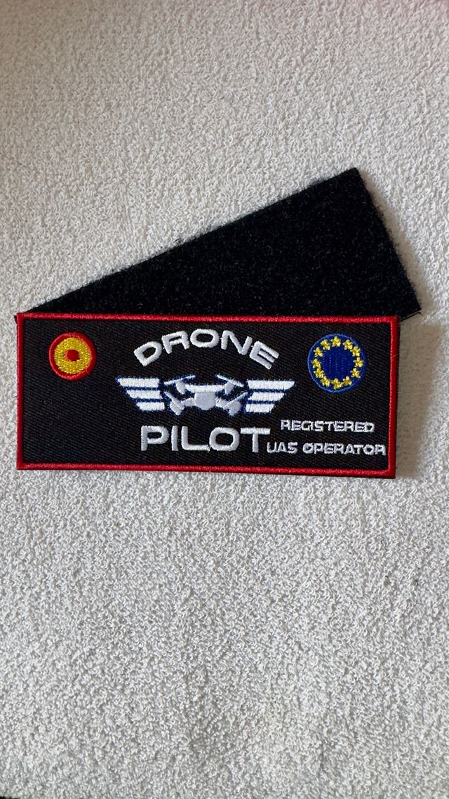 Parche bordado piloto dron UE
