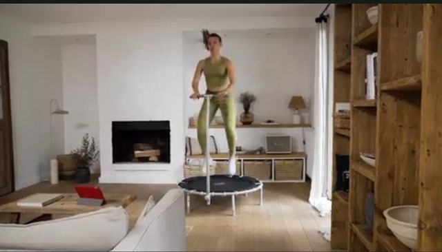 Cama elástica Domyos Fittramp900 con barra apoyo 